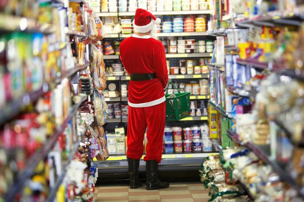 Man-dressed-as-Santa-shopping-for-food HFSS trials during the festive period - Test and Learn